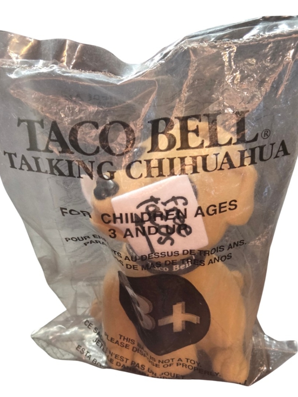 Vinatge 1997 Taco Bell Talking Chihuahua Plush Toy "Hey Lizard Lizard Lizard"